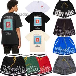 Designer T-shirts Mens Shorts Beach Short Pants Womens Cotton Sleeves Shirts Casual Tshirt Versatile Rhude Tees Shirt Quick Drying Breathable Mesh Tops 6DJ1