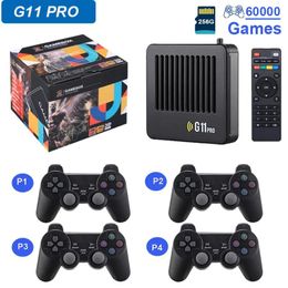 Players Portable Game Players G11 Pro Game Box Video Game Console 256G Built in 60000 Retro Games 2.4G Wireless Gamepad 4pcs 4K HD TV Game