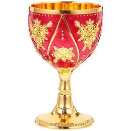 Wine Glasses Retro Glass Teacup Drink Accessories Anti-break Alloy Lolita For Women Small