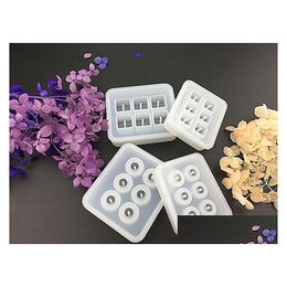 Moulds Six Grid Sile Jewellery Bead Mould With Hole 12Mm 16Mm Square And Round Diy Making Craft Flexible Resin Mod Drop Delivery Dhgarden Dhkrs