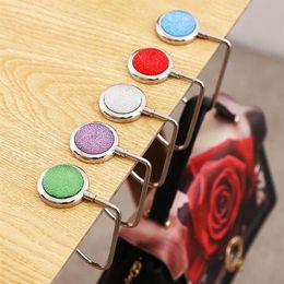 Creative Portable Metal Foldable Bag Purse Hook Handbag Hanger Holder Shell Folding Table 10 Colors Hooks & Rails249M