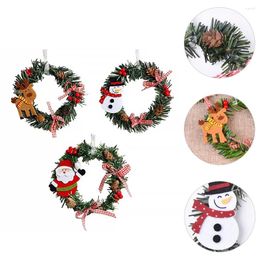 Party Decoration 3 Pcs Christmas Wreath Pendant Goblincore Room Decor Tree Deer Garland Hanging Non-woven Fabric Ornament