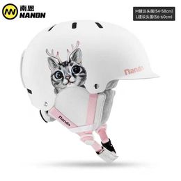 Single warm helmet snow equipment EnNT31 snow helmet double board collision resistant men's and women's south hat NANDN skiing hat brim