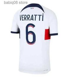 Fans Tops Tees 23 34 Maillots de football Soccer Jerseys MBAPPE Lee Kang In HAKIMI 2023 2024 Paris FOOTBALL SHIRT MARQUINHOS VERRATTI maillot foot Men kids KIT