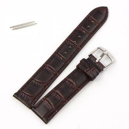 Whole-Essential Black Brown High Quality Soft Sweatband PU Leather Strap Steel Buckle Wrist Watches Band Width18mm 20mm 22mm225U