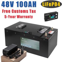 Batteries 48V 100AH LiFePO4 Battery For 48V 3000W 5000W Electric bicycle motorcycle scooter tricycle