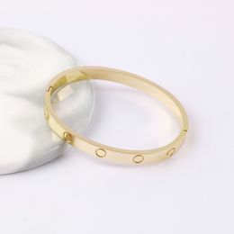Love gold bracelet women designer Luxury Screw silver bangle Bracelet Jewellery celtic Titanium Steel Gold-Plated Never Fading Non-Allergic gifts size 6mm unisex