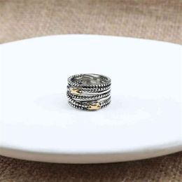 Women Designer Jewelry Cross Ring Vintage Men Fashion Rings for Braided Classic Copper ed Wire X Engagement Anniversary Gift237k