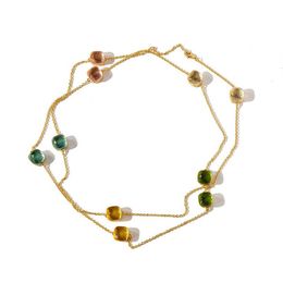 fashion Design Accessories Gem-Style Colored Crystal Necklace New Long Necklace for woman315m