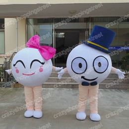 Simulation Lovely White Ball Mascot Costume Cartoon Character Outfits Halloween Christmas Fancy Party Dress Adult Size Birthday Outdoor Outfit Suit