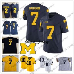 Jam NCAA Michigan Woerines 2021 Football Jersey #25 Hassan Haskins 9 J.J. Mccarthy 83 Erick All 14 Roman Wilso Navy White Pink Yellow Men Women