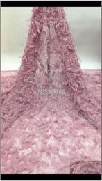 Fabric Clothing Apparel French 3D Net Latest African Embroidery Nigerian Tulle Lace Fabric Tdwab2737272