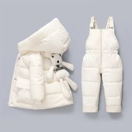 Winter Overalls Jumpsuit for Girls Boy Children Jackets Kids Snowsuit Duck Down Parka Coats Toddler Baby Bear Toy Outerwear 231221