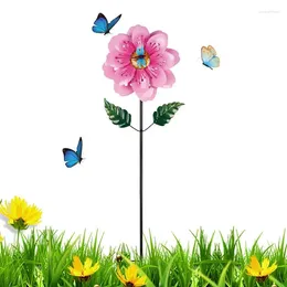 Garden Decorations Peach Blossom Wind Spinner With Dragonfly Lightweight Windmill Aesthetic Whirligigs Decorative Ornaments Home Decoration