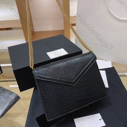 genuine leather designer bag classic black crocodile shoulder crossbody bags purses designer woman bag handbag high quality luxurys handbags gold chain black bag