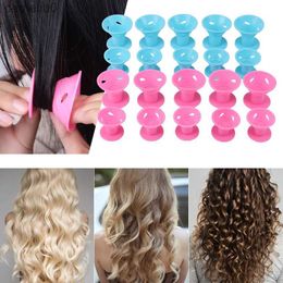 Hair Curlers Straighteners 10PCS/Set Magic Hair Care Rollers Soft Silicone Hair Curler No Heat No Clip Hair Curling Styling DIY Tool For Curler HairL231222