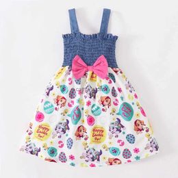 Girl's Dresses Fashion Dress for Kids Girl 1-6 Years Infant Girl Sleeveless Sling Pleated Dress with Bow Summer Costume Birthday Party WearL231222