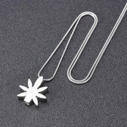 IJD9992 Maple Leaf Silver Tone Stainless Steel Cremation Pendant Funeral Urn Ashes Holder Keepsake Jewellery for Human Animal237t