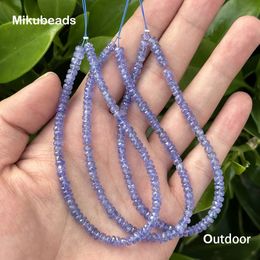 Natural Rare Tanzanite 5A Faceted Rondelle Loose Beads For Jewellery Making DIY Bracelets Necklace Mikubeads Wholesale 240108