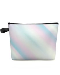 Simple And Gradient Abstract Lines Travel Cosmetic Bag Portable Women Large Capacity Zipper Make Up Organiser Storage Clutch 231221