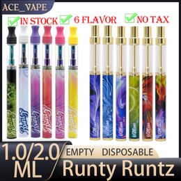 Runty Runtz Disposable Empty Vapes 1ml 2ml 280mAh 400mAh Rechargeable Battery Ceramic Coil Cartridge Carts With Magnetic Box Packaging Ecig