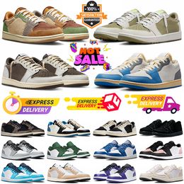 jumpman 1 low basketball shoes men women 1s lows Golf Olive Black Phantom Reverse Mocha Voodoo UNC Panda Lucky Green Bred Bordeaux mens trainers sports sneakers T6