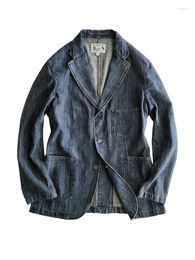 Men's Jackets Amekaji Wear Clothes Men American Retro Cotton Linen Denim Casual Suit Jacket Washed Distressed Good Quality