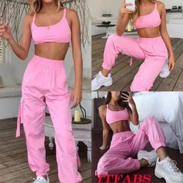 Yoga Outfits Women's Sleeveless Fitness Crop Top Pants Shorts Leggings Workout Tracksuit Sports Wear Set Gym Running Suit