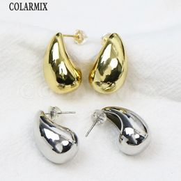 Stud 5 Pairs Comma Shape Stud Earrings Chunky golden Drop shape 18K Gold Plated Metallic Women Earring Female Jewellery 30628 231222