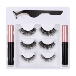 3 Pairs Of Magnetic High Imitation Mink Hair False Eyelashes Curly And Thick Sticky Eyeliner Pen Is Not Easy To Smudge 231221