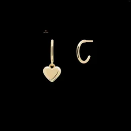 Dangle Earrings HESHI 925 Sterling Silver Gold-plated Heart For Women Men Girl A-Z Alphabet Fine Jewelry Anniversary All-match Gifts