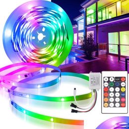 Led Strips Ws2811 Tuya Wifi Strip Individually Addressable Rgbic Flexible Tape 12V 5M 10M Dream Color Tv Backlight Lamp Decor For Ro Otvly