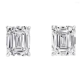 Stud Earrings Shop 925 Sterling Silver Emerald Cut Lab Sapphire High Carbon Diamonds Gemstone Ear Studs Fine Jewellery Wholesale