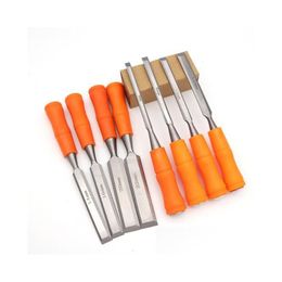 Professional Hand Tool Sets High Quality 8Pcs/Set Woodworking Chisels Indurative Diy Carpentry Tools Wooden Carving Hewn Flat Chisel D Dhaf8