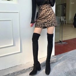 Skirts WERUERUYU Women's Leopard Printed Skirt High Waist Sexy Pencil Bodycon Hip Mini Fits All Seasons Casual Snake