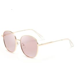 Sunglasses Reflective Lenses Trendy Polarized Women's Metal Large Frame Korean Style Fashion GlassesSunglasses219B