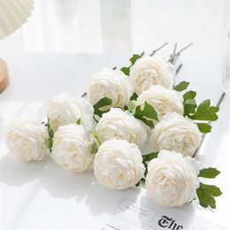 Decorative Flowers 5pcs Artificial Peony Flower Wedding Groomsmen Bridesmaids Holding Stage Background Decoration Road Lead