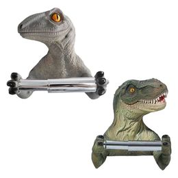 3D Dinosaur Toilet Paper Holder Organisation Wall Storage Roll Shelf Organiser Punch Free for Bathroom Shower Room 231221