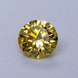 Loose Stone Round Cut Lemon Yellow Colour Gemstone Lab Created Diamond Jewellery Making Materials with GRA Certificate 231221