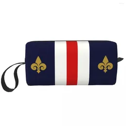 Cosmetic Bags Fashion France Flag Travel Toiletry Bag Women Lily Flower Makeup Beauty Storage Dopp Kit