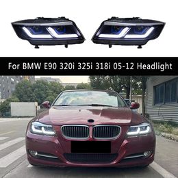 For BMW E90 320i 325i 318i 05-12 LED Headlight Assembly DRL Daytime Running Light High Beam Angel Eye Projector Lens Streamer Turn Signal