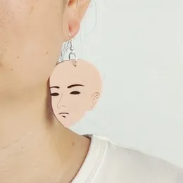 Dangle Earrings KUGUYS Big Head Face Women's Brown Skin HipHop Rock Punk Acrylic Jewellery Accessories