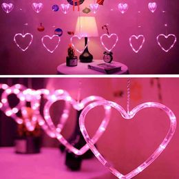 Decorations LED Hearts Curtain Light 220V 110V Christmas Garland String Fairy Lights Outdoor For Home Wedding Party New Year Decor