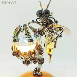 3D Puzzles 3D Metal Puzzle Wasp Model Kit Colourful Lamp with Assemble Tools Jigs Mechanical Puzzles Toy DIY Assembly Toy YQ231222