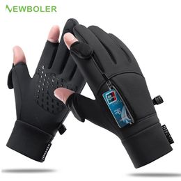 Winter Fishing Gloves 2 Finger Flip Waterproof Windproof P ograph Men Women Warm Protection Fish Angling 231222