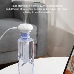 Humidifiers USB Portable Air Humidifier Car Home Room Office Desktop Small Nano Spray Water Replenisher Mineral Water Bottle Cup Humidifiers