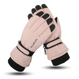 Women's Winter Waterproof Windproof Mittens Extra Warm Snow Ski Cotton Touch Screen Gloves For Girls Motorcycle Cycling Sport 231221