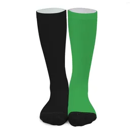 Women Socks Two Tone Design Autumn Black And Green Stockings Harajuku Comfortable Climbing Anti-Slip