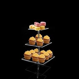 Acrylic Cake Stand Sweet Luxury Plate Fruit Nut Tray Clear Charger Plates For Home Wedding Party Table Decora 5 PCS/ Lot