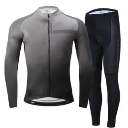 Sets Long sleeved (fleece) cycling suit autumn and winter mountain biking suit winter cycling pants